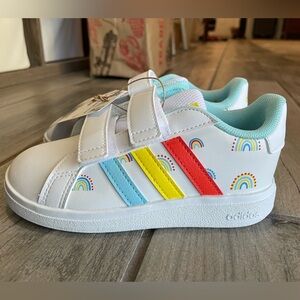 Adidas Grand Court 2.0 Sneakers - Brand New with Rainbows!